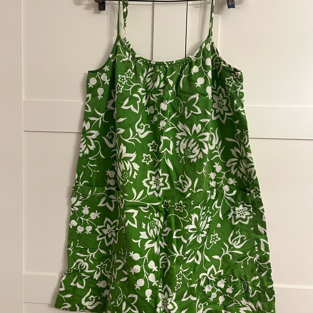 Vintage Hawaiian Green Floral Women's Dress